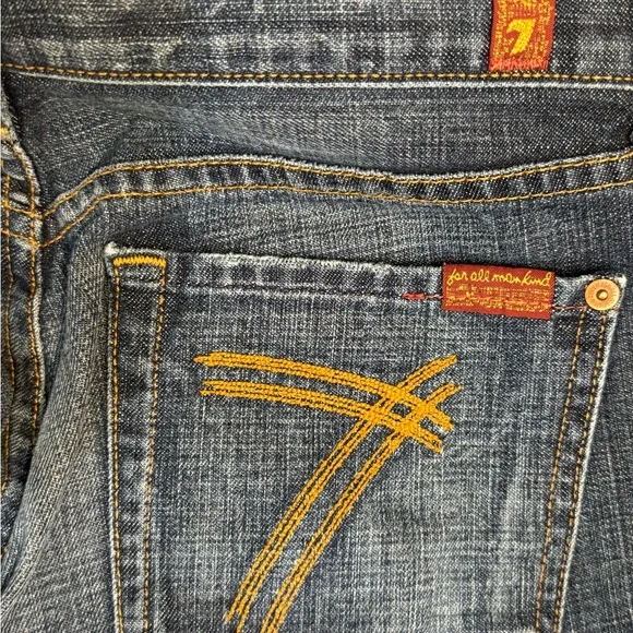 7 For All Mankind Dark Blue High Rise Jeans - Picture 4 of 10